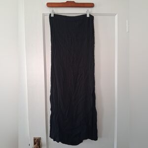 Current Air Black Maxi Skirt | Side Slits | Flowy Elegant | Minimalist Chic